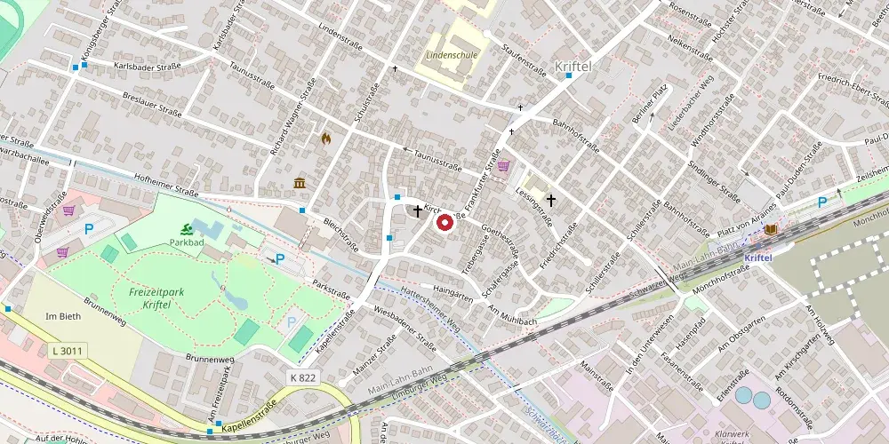 Karte: Standort Kirchstraße 3, 65830 Kriftel